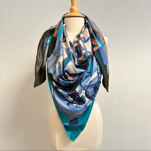 Equestrian Style Silk Scarf Large